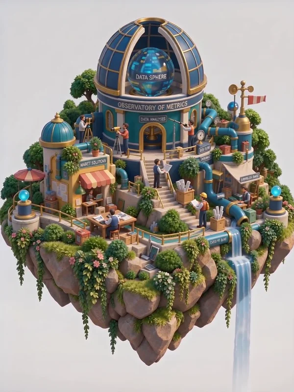 A miniature observatory where people check information, solve exceptions, and trace work across connected systems